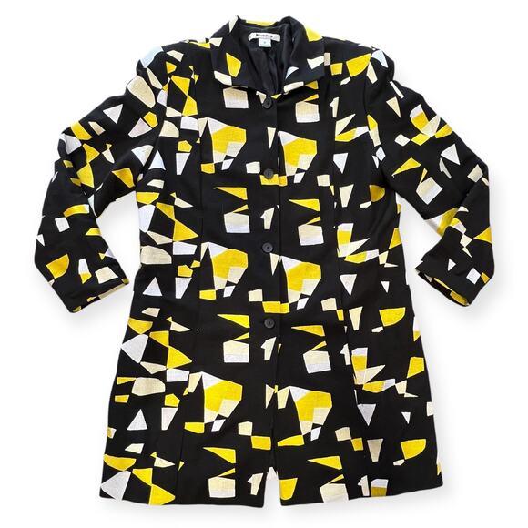 Peter Nygard Jacket Embroidered Black Yelllow Plus 16 - Picture 1 of 10